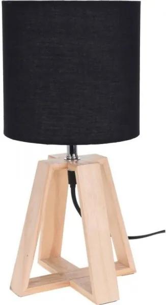 Tafellamp met houten voet