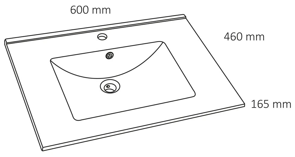 Differnz Legs wastafel 60cm keramiek