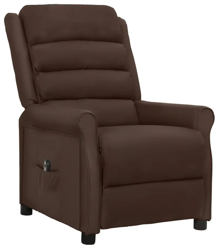 vidaXL Fauteuil verstelbaar elektrisch kunstleer bruin