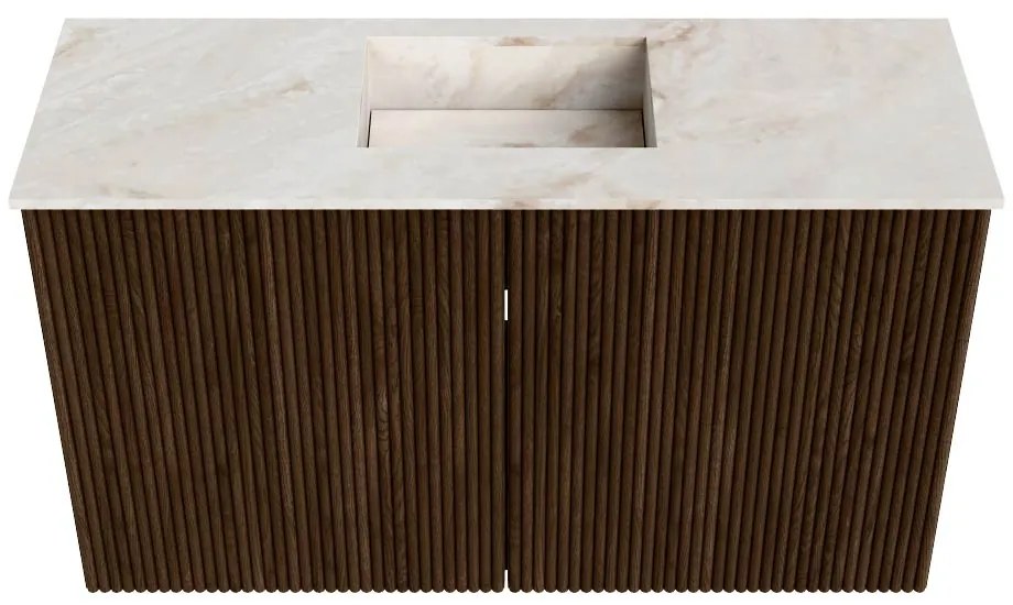 Mondiaz Joya DLux 70cm toiletmeubel walnut met wastafel faye midden 1 kraangat frappe