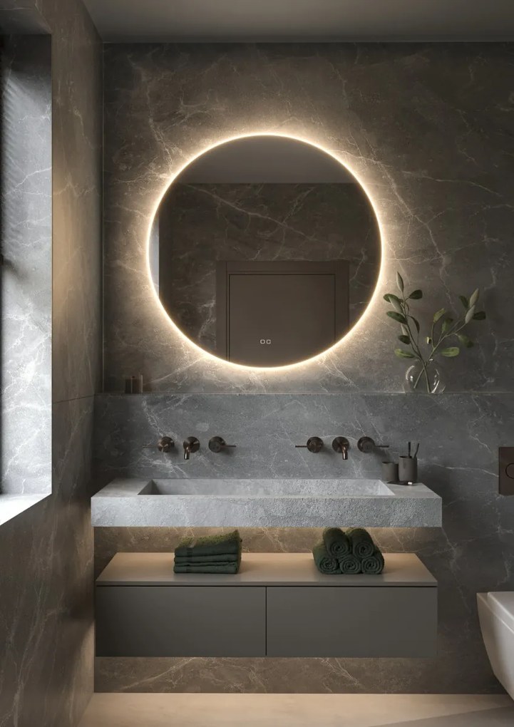 Hipp Design 013 Phantom spiegel brons met verlichting en verwarming 100x100cm