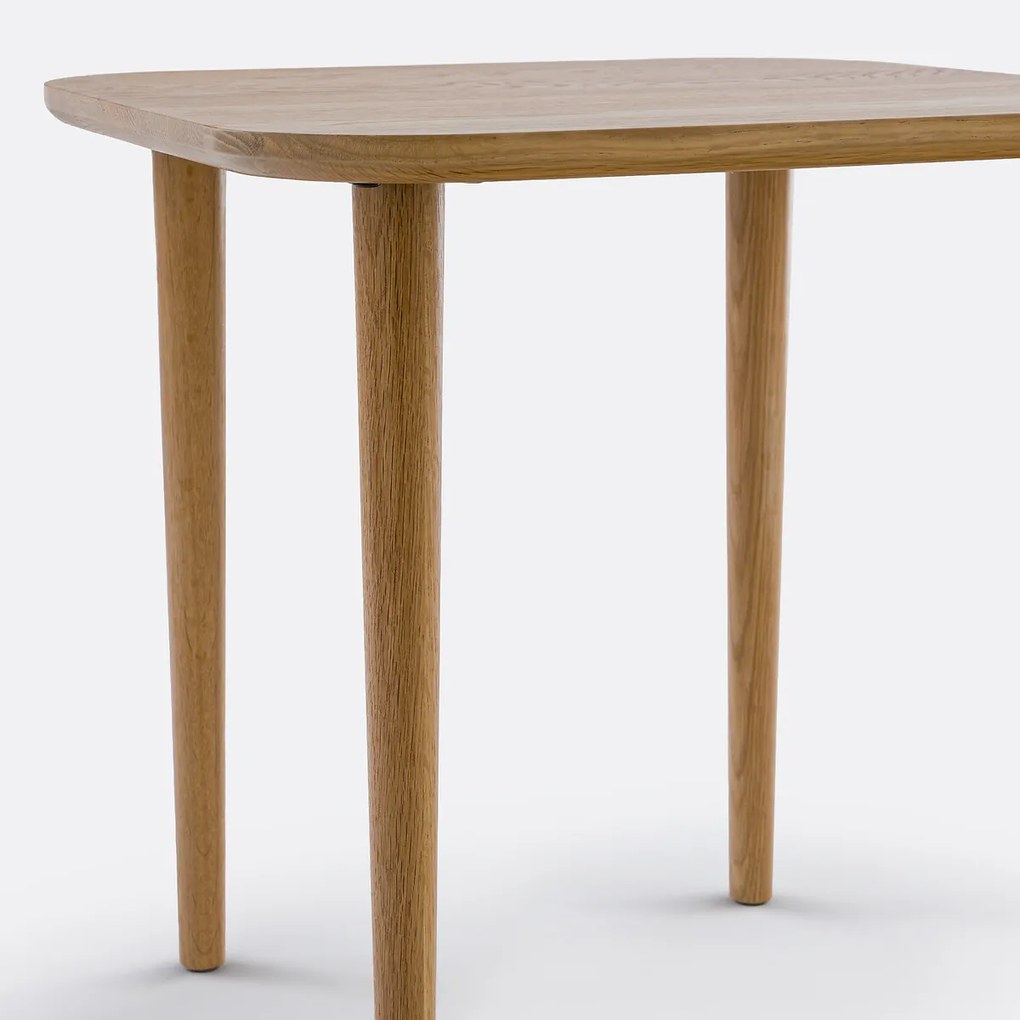 Vierkante salontafel in massief eik, B50 cm, Crueso