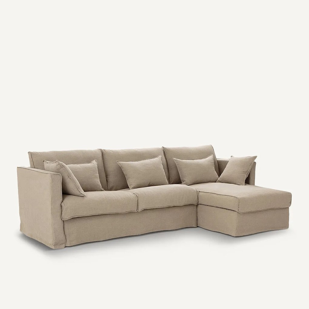 Hoekbank, omvormbaar, gekreukt linnen, Camille