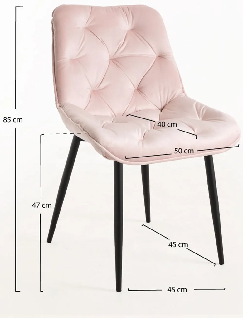 Set van 4 Miska fluwelen stoelen