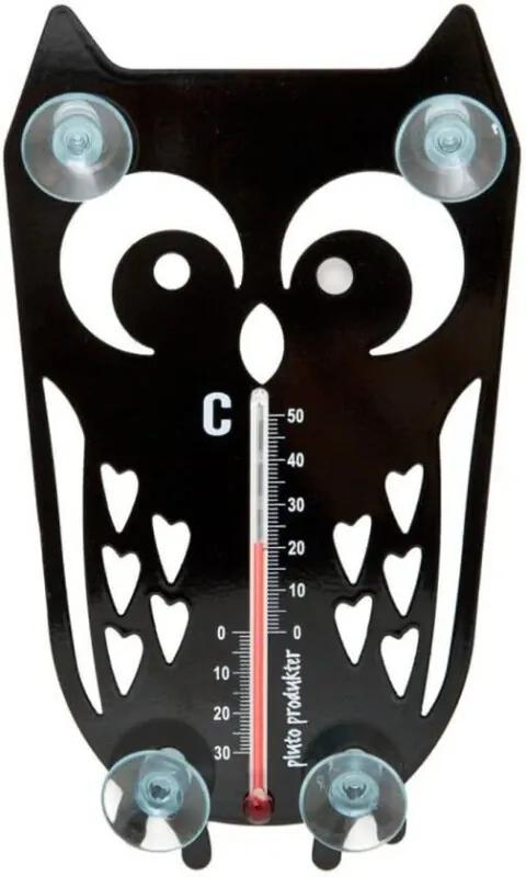 Thermometer Uil Zwart