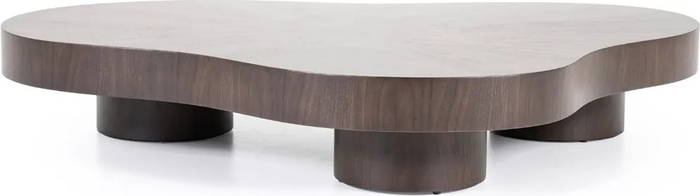 Grote Salontafel Walnoot Organisch - 150 X 110cm.