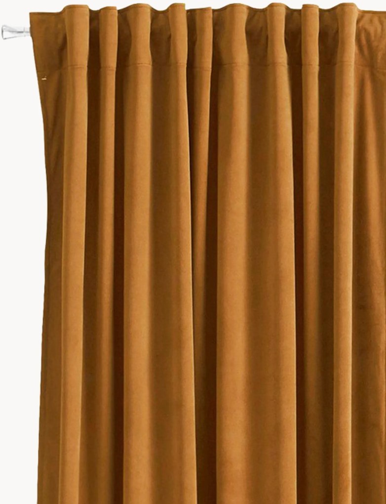 Fluwelen dim-out multibandgordijnen Nora, 2-delig, B 140 cm