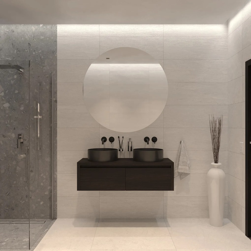 Gliss Design Ares badmeubel 120cm 2 lades charcoal zonder waskom