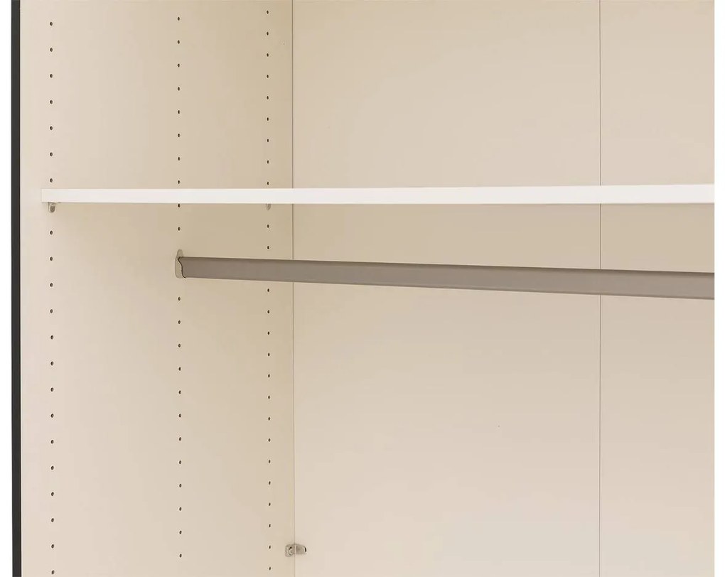 Goossens Kledingkast Easy Storage Sdk, 300 cm breed, 220 cm hoog, 2x 3 paneel schuifdeuren en 1x 3 paneel spiegel schuifdeur midden