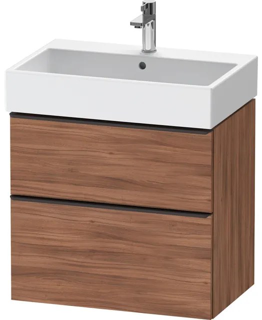 Duravit D-Neo wastafelonderkast 68.4x62.5x44.2cm 1 lade Noten Mat de437207979