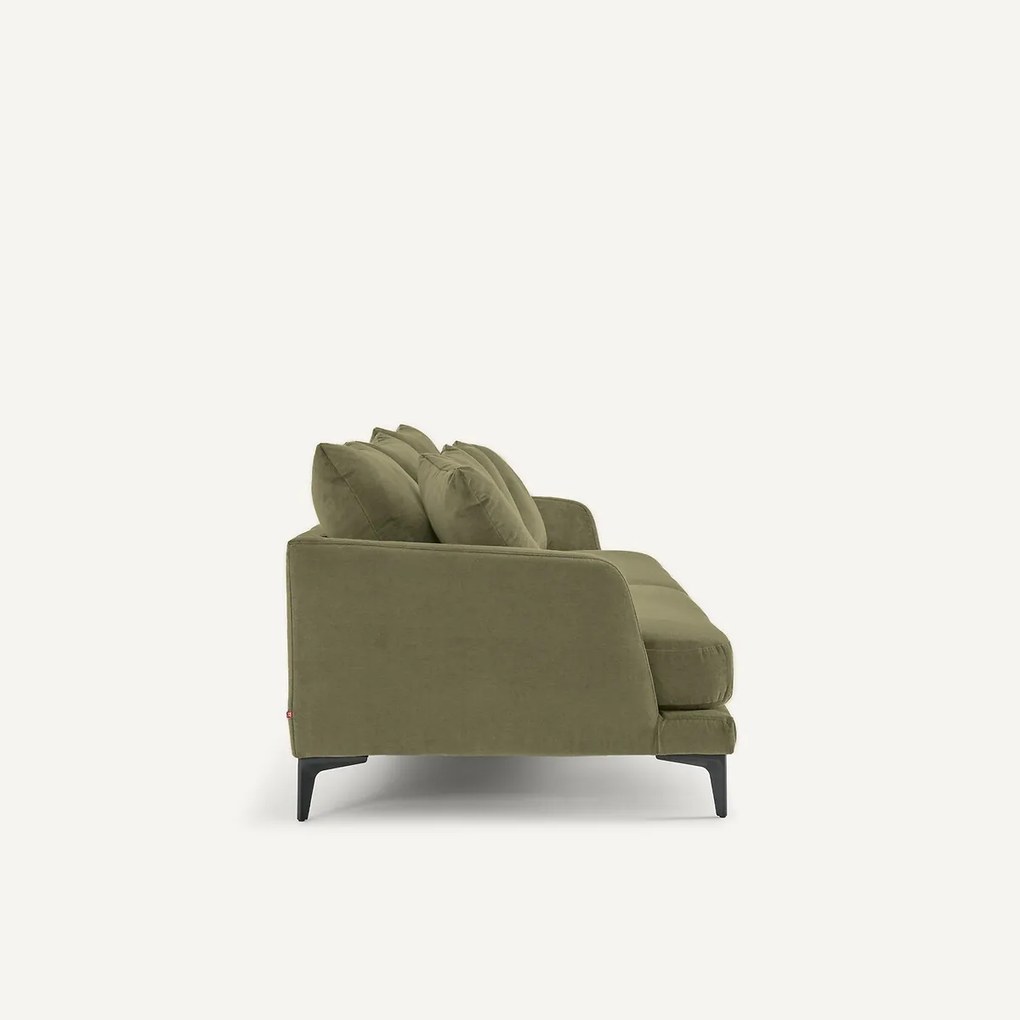 3- of 4-zitsbank in stone-kleurig fluweel, MODERNISTE, ontwerp van Emmanuel Gallina