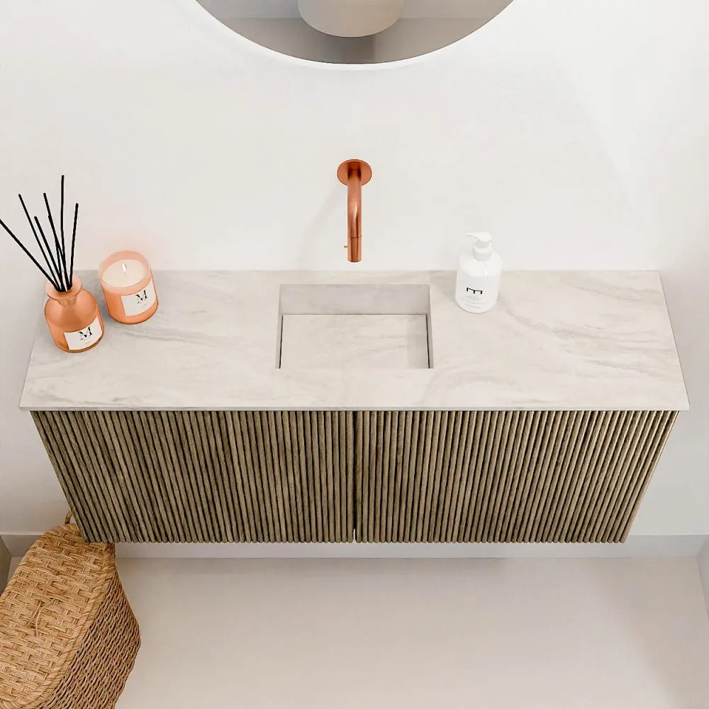 Mondiaz Joya DLux 90cm toiletmeubel dusk met wastafel faye midden zonder kraangat ostra
