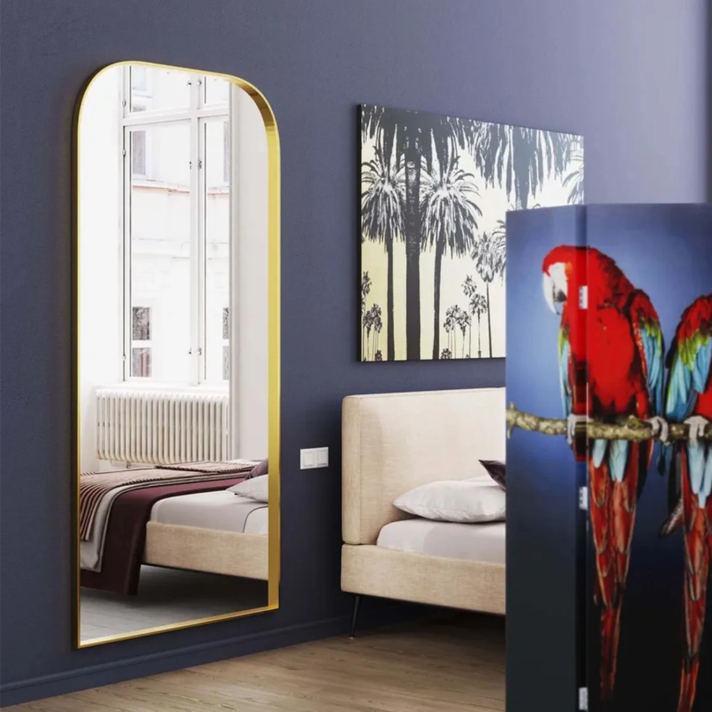Grote Arch Spiegel Messing - 80x190cm