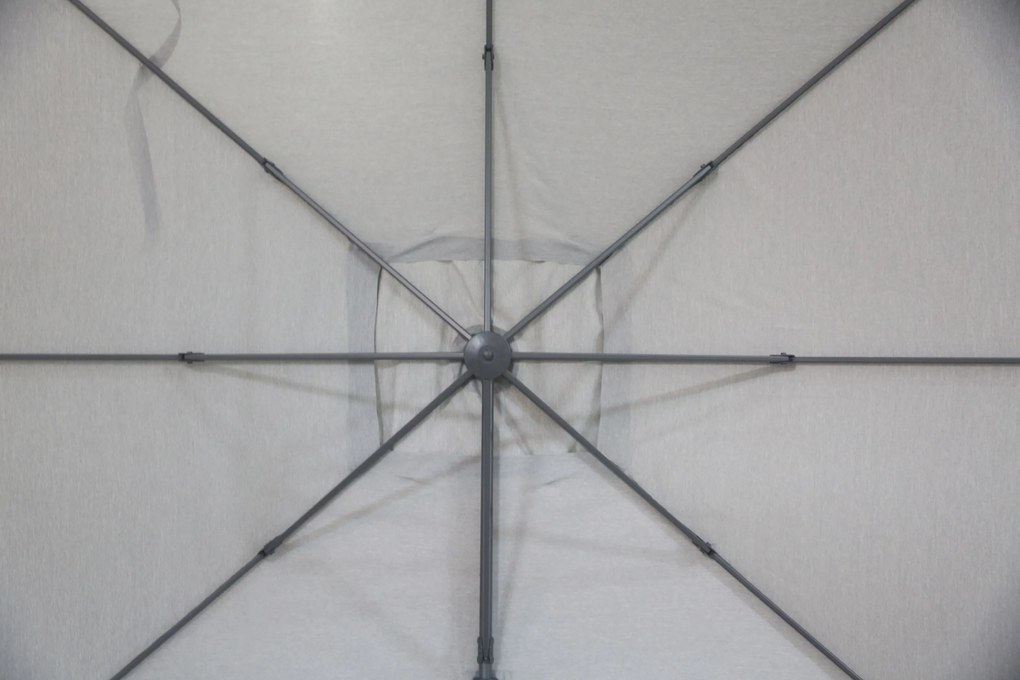 Zweefparasol 3x3.5m S2 Excellent (incl. voet + hoes) Grijs-antraciet Camello Luna
