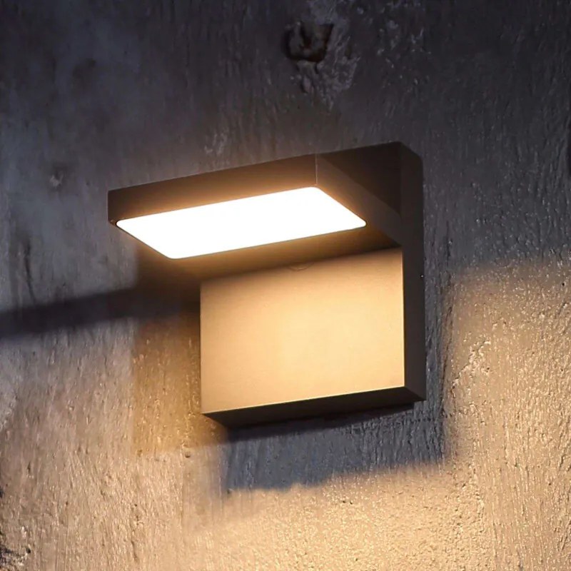 LED buitenwandlamp Silvan, donkergrijs