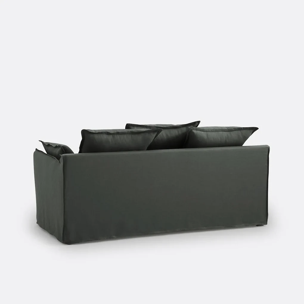 Slaapbank H14 cm, gekreukt linnen, Odna