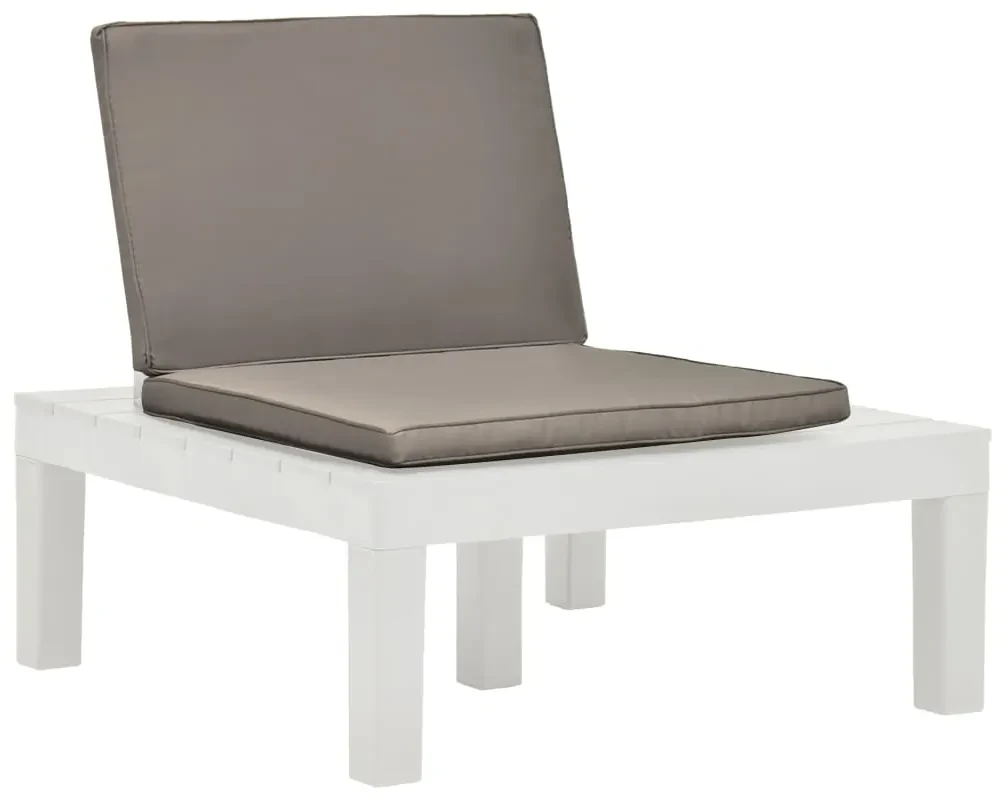 vidaXL 3-delige Loungeset kunststof wit