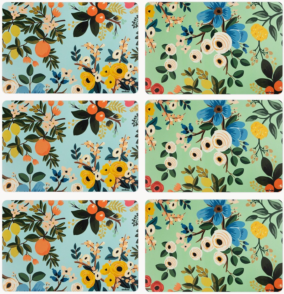 Placemats Fiori Frida, 6-delig