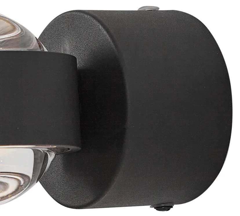 Badkamer Design wandlamp zwart incl. LED IP44 - Lens Design IP44 rond Lamp