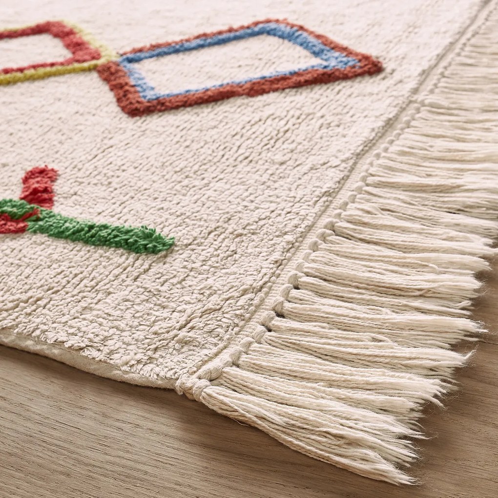 Vloerkleed voor kinderen in bio katoen, Berberstijl, Dybala