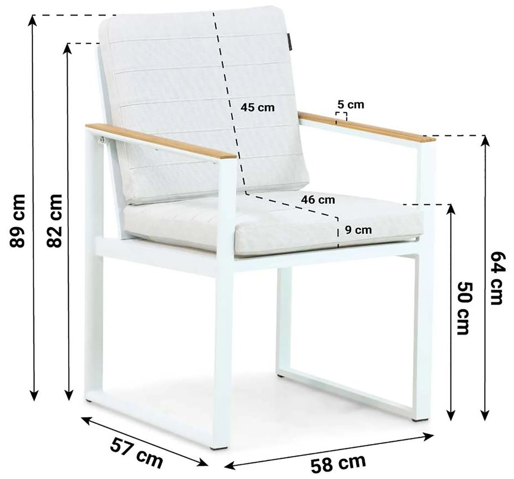 Tuinstoel Aluminium Wit Lifestyle Garden Furniture Faro