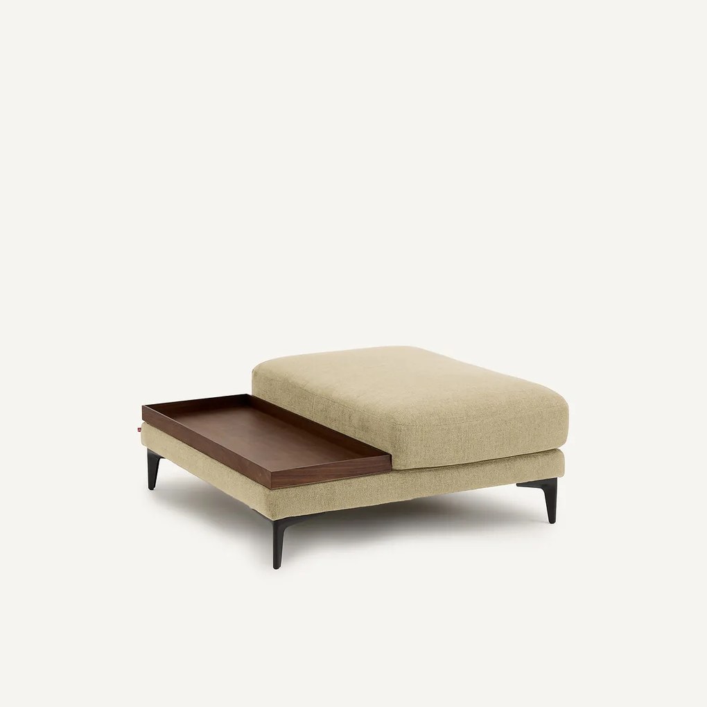 Voetensteun met dienblad, gevlochten polyester, MODERNISTE, ontwerp Emmanuel Gallina