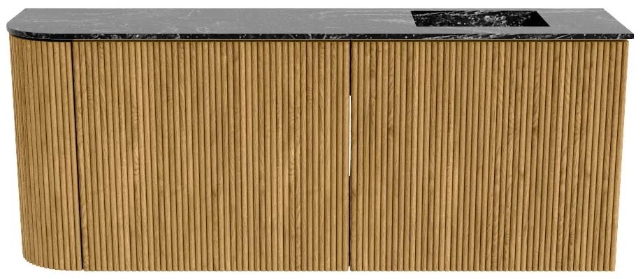 Mondiaz Joya DLux 100cm toiletmeubel ronding links oak met wastafel faye rechts zonder kraangat lava
