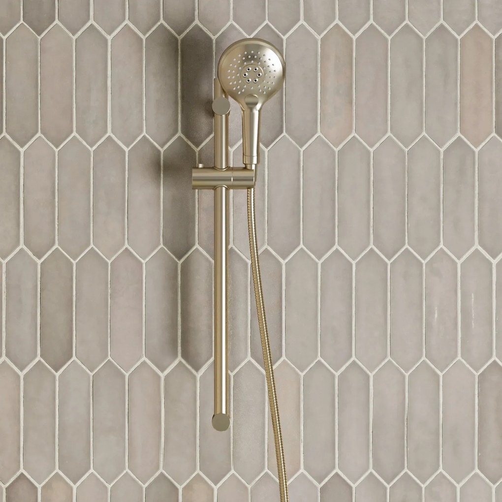 Saniclear Brass glijstangset met 2 standen handdouche geborsteld messing - mat goud
