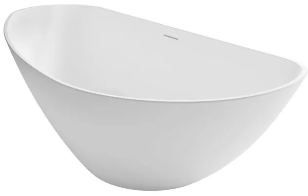 Riho Granada Vrijstaand bad - 170x80cm - Solid Surface - Links - incl. zitje - incl. hoofdkussen - Mat Wit SW49975/SW49613/SW49609
