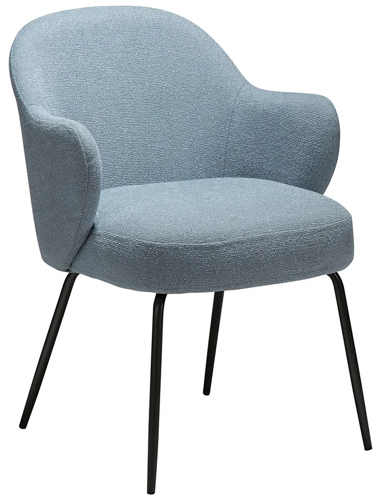 Dan-Form Bae Luxe Eetkamerstoel Met Armleuningen Blauw Boucle