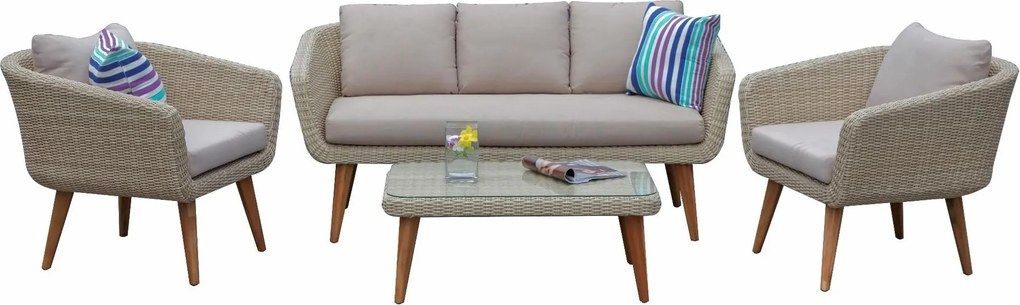 Stoel-bank Loungeset - Mire - Wicker - Antraciet - Baratti