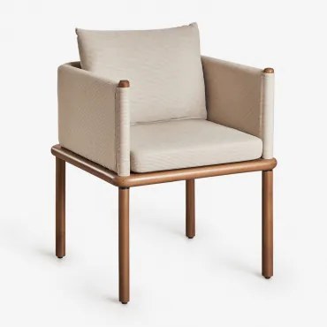 Pack Van 4 Eetkamerstoelen Met Armleuningen Van Acaciahout Olivia Donker Acaciabruin - Sklum