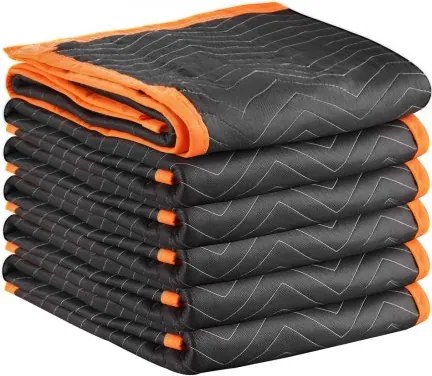 VEVOR verhuisdekens, 6-pack, 2032 x 1829 mm, inpakdeken met katoenen vulling, meubeldeken, opbergdeken met gevoerde inpakdeken van niet-geweven stof voor verzending, inpakken en beschermen van meubels