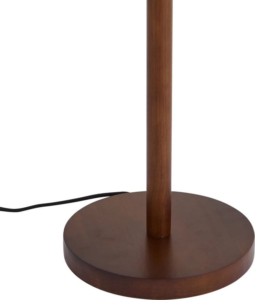 Japandi vloerlamp walnoot hout met linnen kap bruin 151cm - Mels