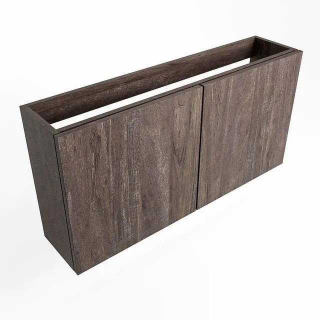 Mondiaz FOWY fonteinonderkast - 100x22x50cm - 2 deuren - push to open - softclose - Dark Brown FOWYTO100DB2D