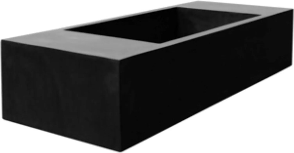 Bloempot Jumbo seating xxxl natural 200x80x45 cm black driehoekig