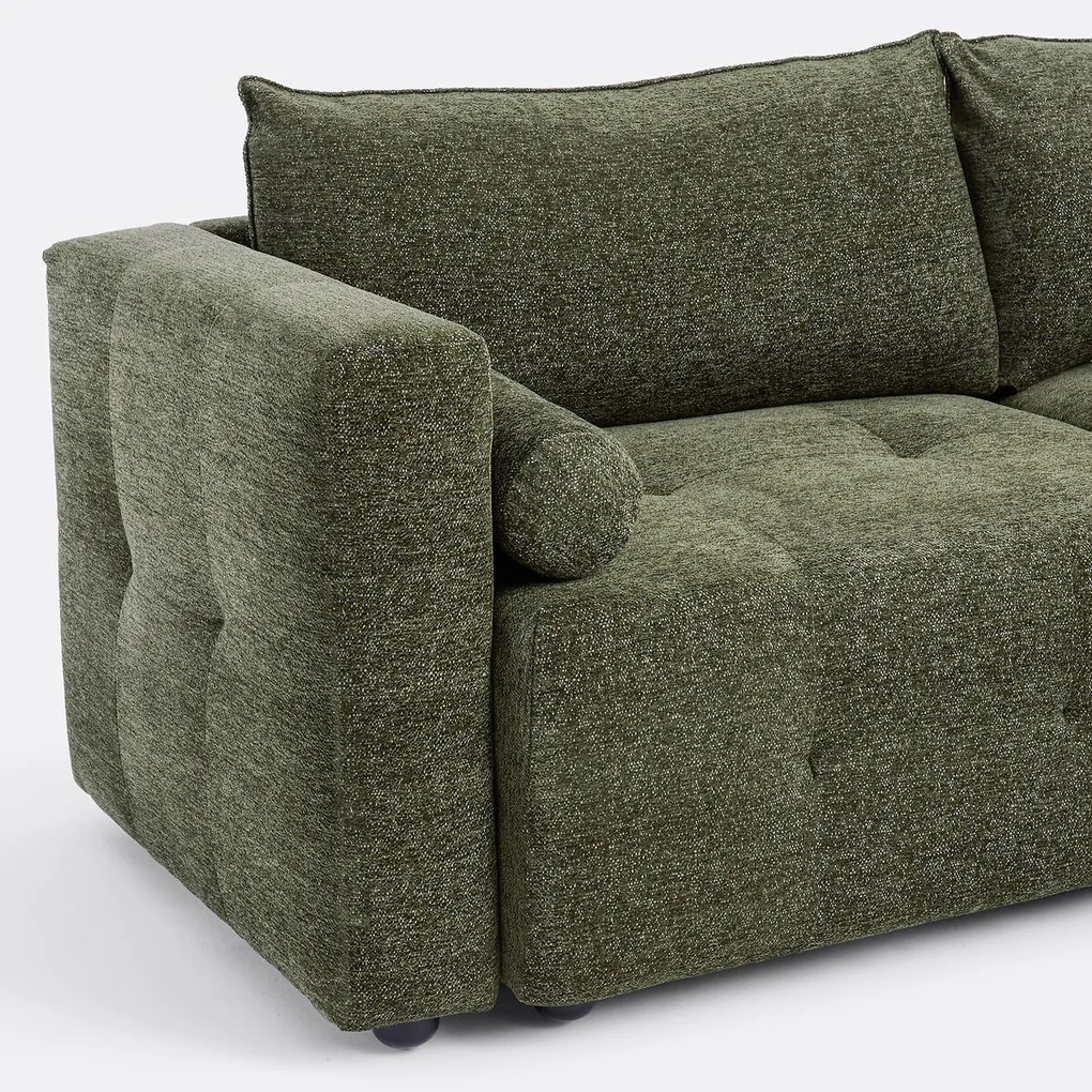 Hoekslaapbank van gemêleerde chenille, MASI