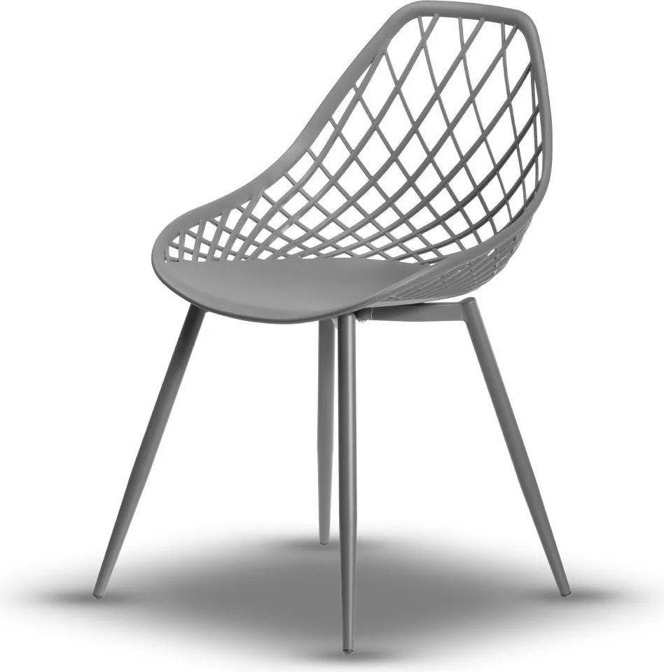 LUGO stoel grijs - modern, opengewerkt, voor keuken / tuin / café