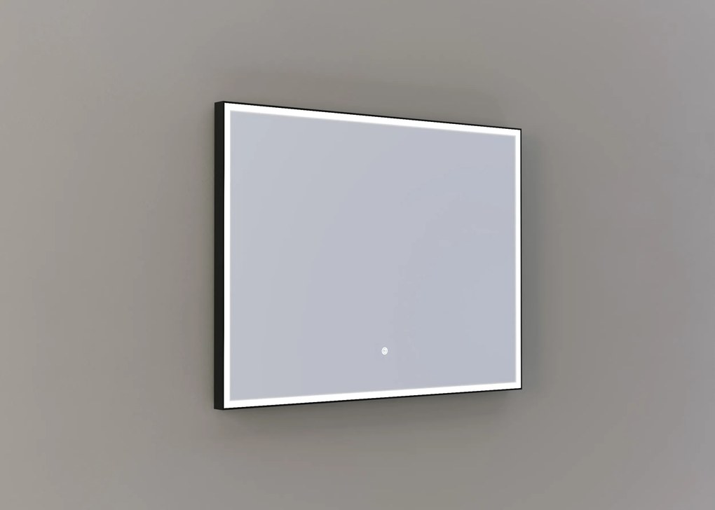 Thebalux M26 spiegel 100x75cm met verlichting en verwarming mat zwart