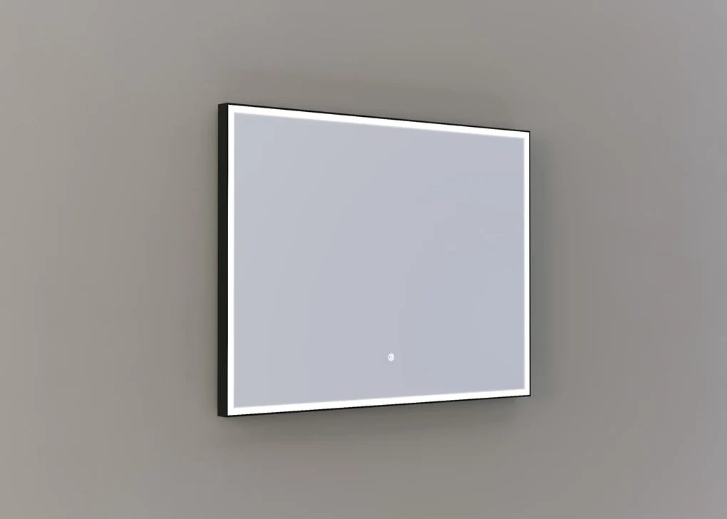 Thebalux M26 spiegel 100x75cm met verlichting en verwarming mat zwart