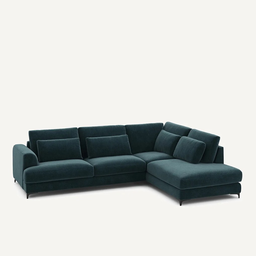 Omvormbare hoekbank rechts in chenille fluweel, Marsile