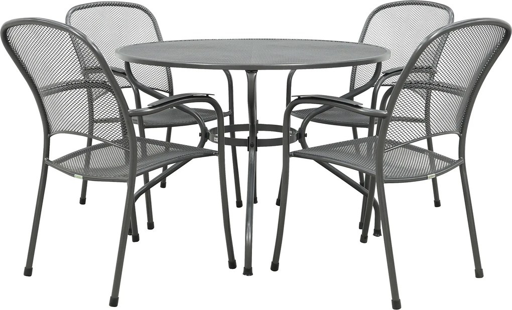 Royal Garden Carlo ronde stapelbare tuinset strekmetaal Ø105 cm.