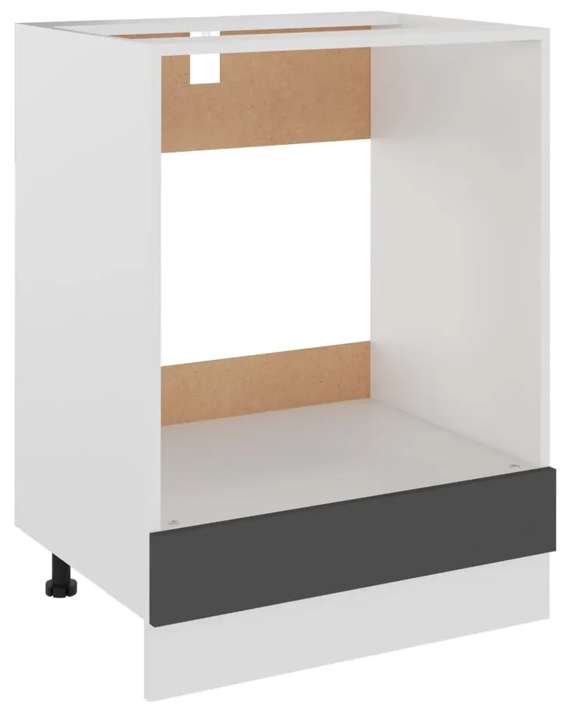 vidaXL Ovenkast 60x46x81,5 cm spaanplaat grijs