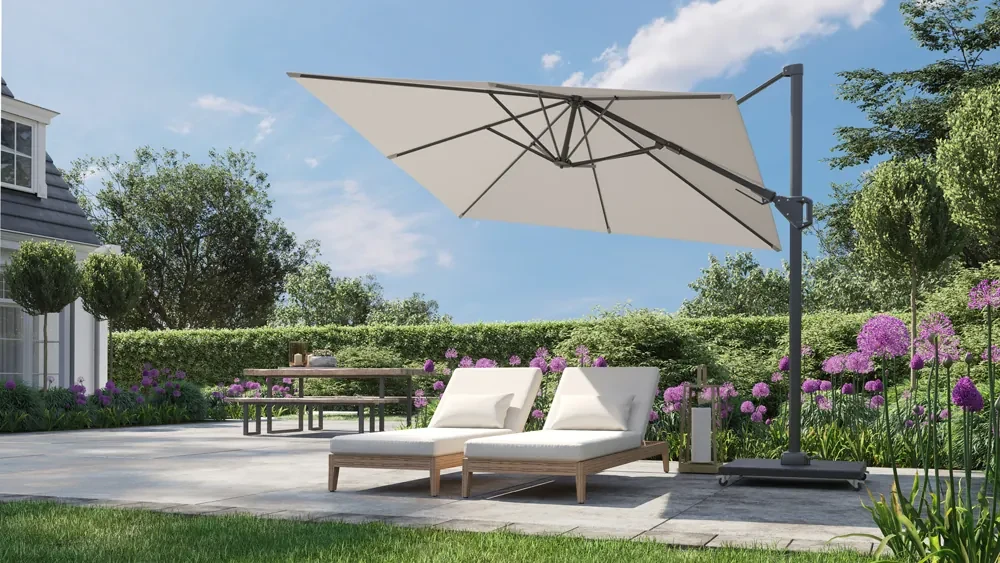 Platinum Voyager Vierkante Zweefparasol T2 2,7x2,7 m. - Havanna Taupe