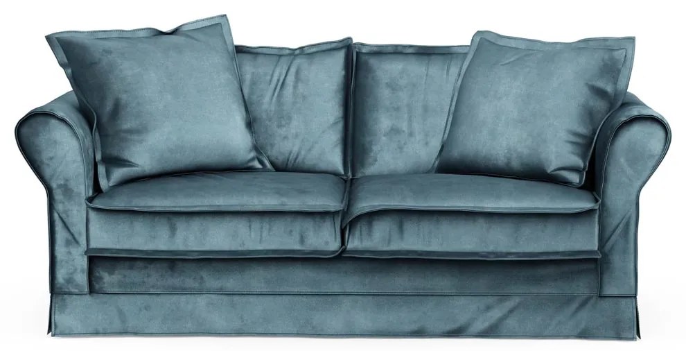 Rivièra Maison - Carlton Sofa 2,5 Seater, velvet, petrol - Kleur: blauw