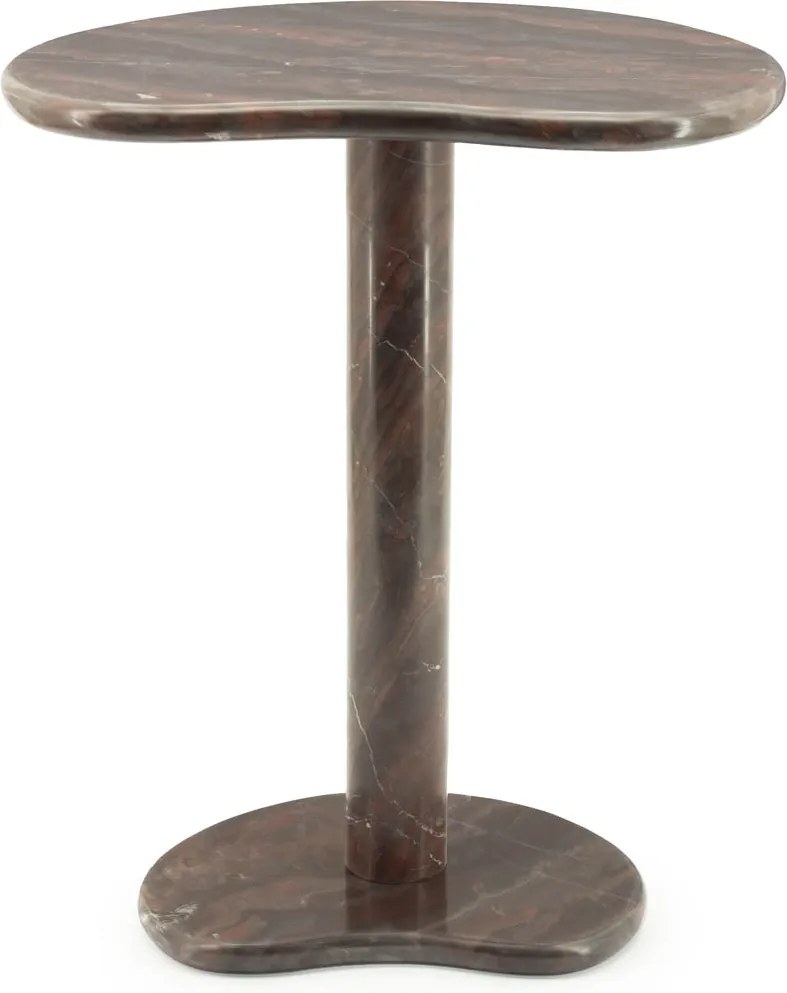 Marmer Bijzettafel Organisch Rood - 45.5 X 33cm.