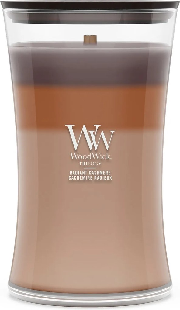 WoodWick geurkaars - Large Trilogy Hourglass - Radiant Cashmere