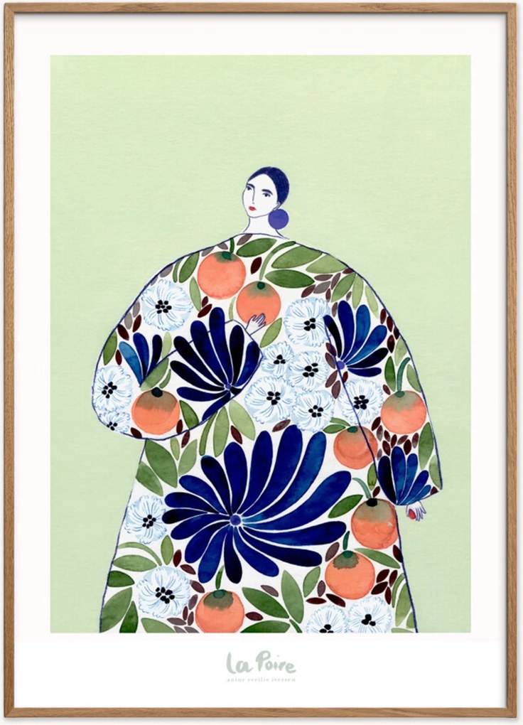 Ingelijste digitale print Orange Coat