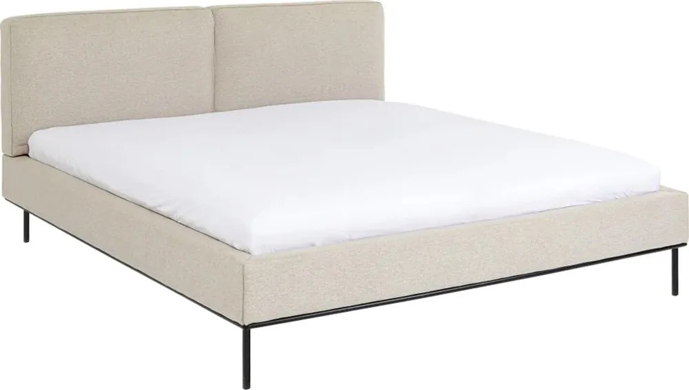 2-persoons Bedframe Beige Stof 160 Cm