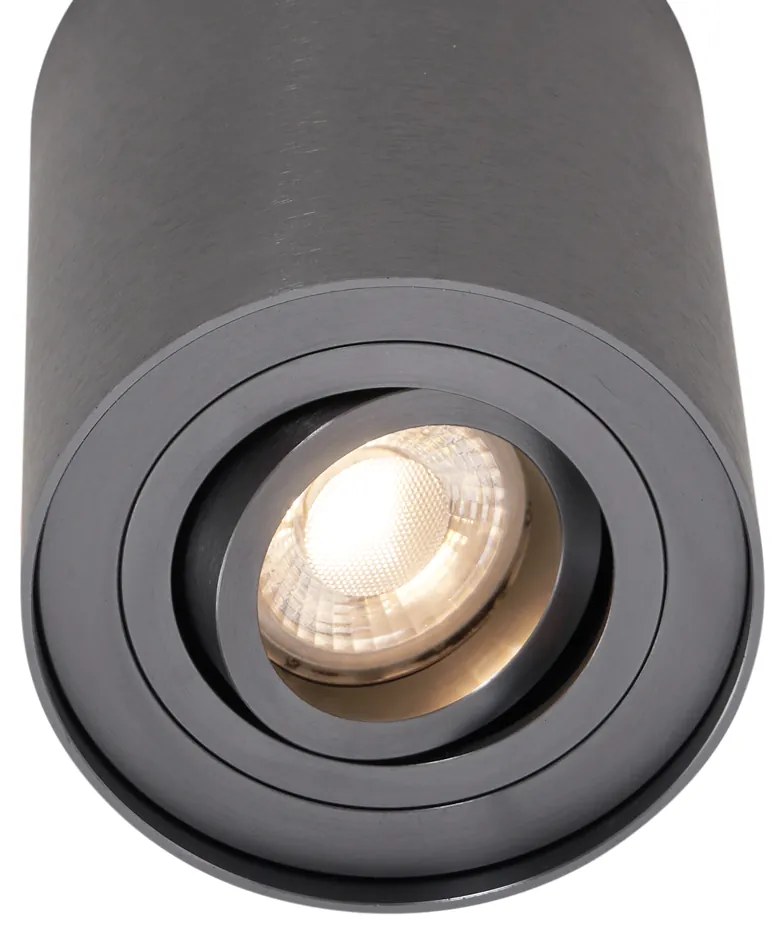 Moderne opbouwSpot / Opbouwspot / Plafondspot gunmetal GU10 50mm kantelbaar - Rondoo Up Modern GU10 Binnenverlichting Lamp